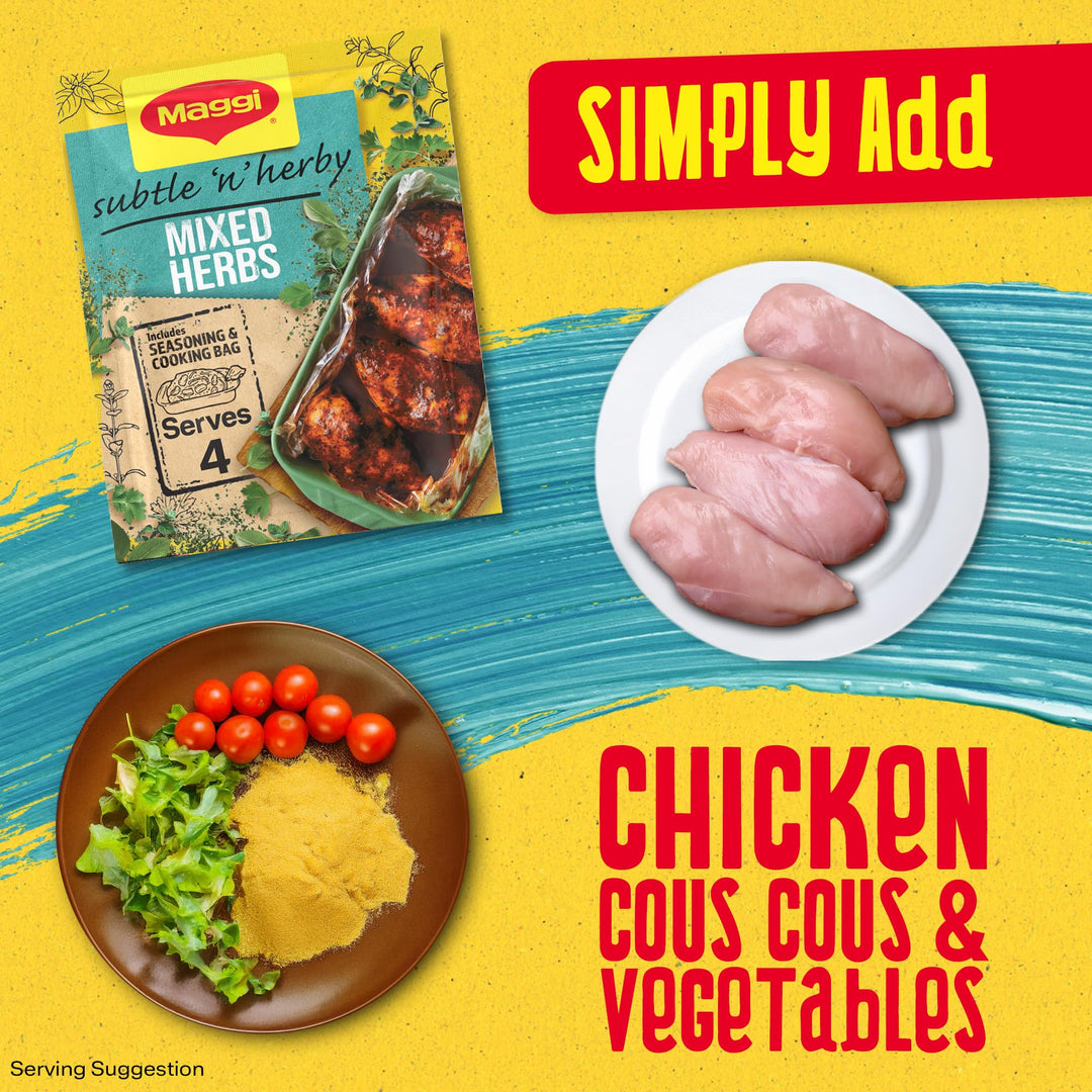 MAGGI So Juicy Mixed Herbs Chicken Seasoning with Cooking Bag, 30g