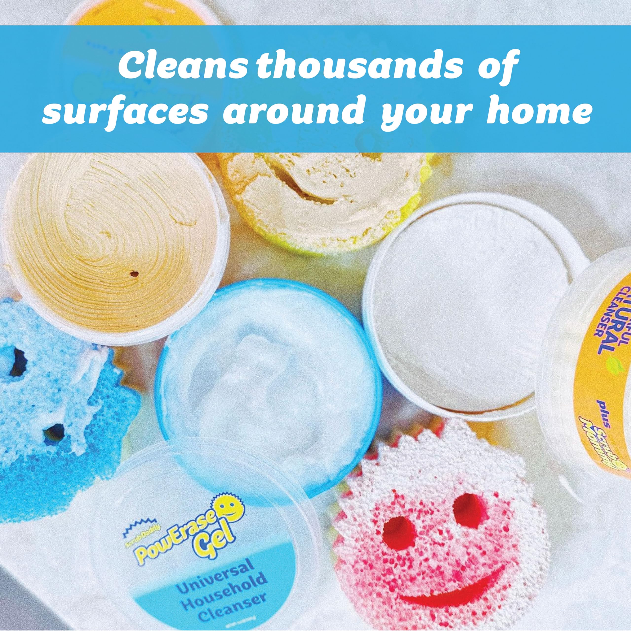 Scrub Daddy Powerase Gel Stain Remover with Blue Scrub Mommy Sponge | Heavy Duty | Fresh Scent 8