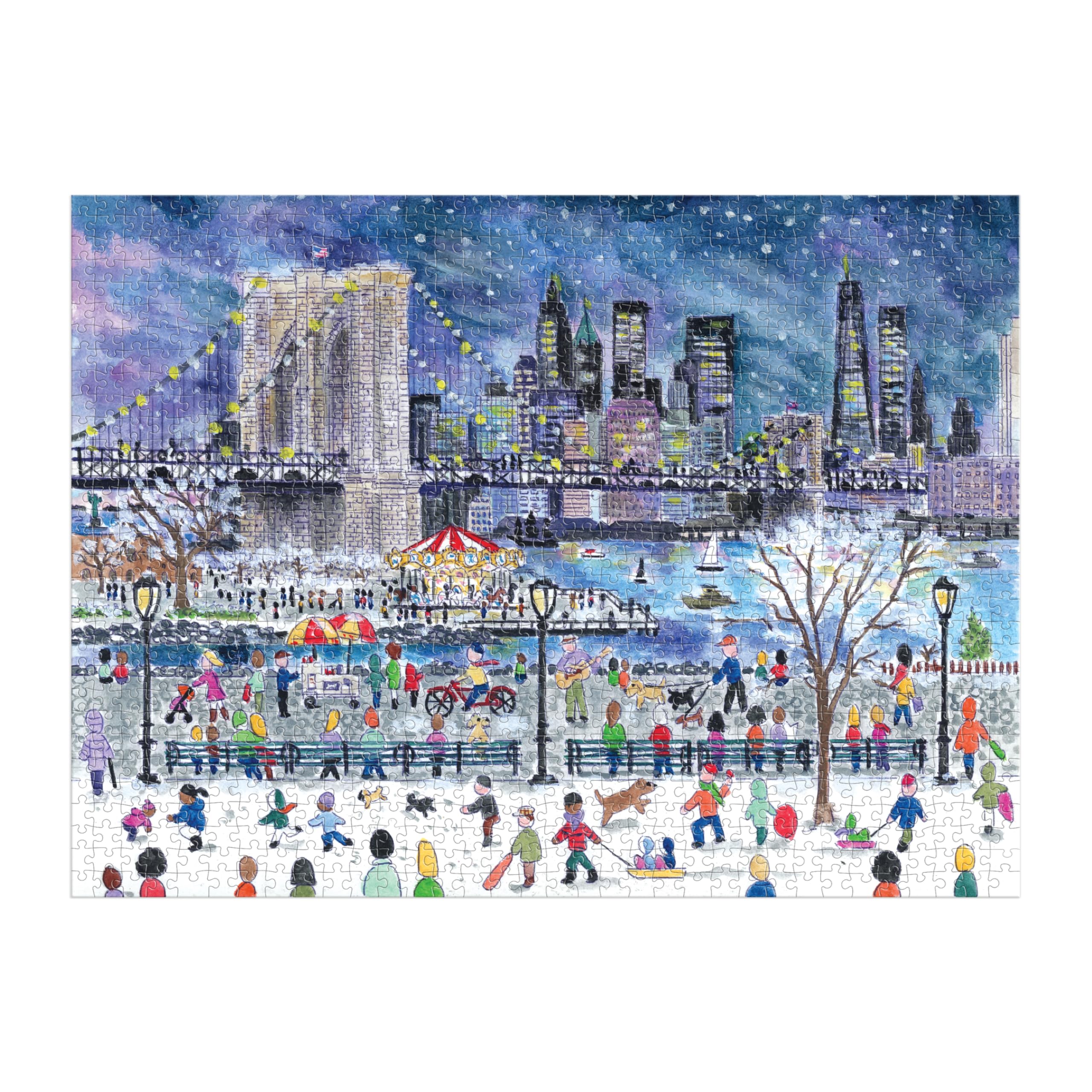Galison Michael Storrings Brooklyn Bridge in Winter – 1000 Piece Jigsaw Puzzle 7