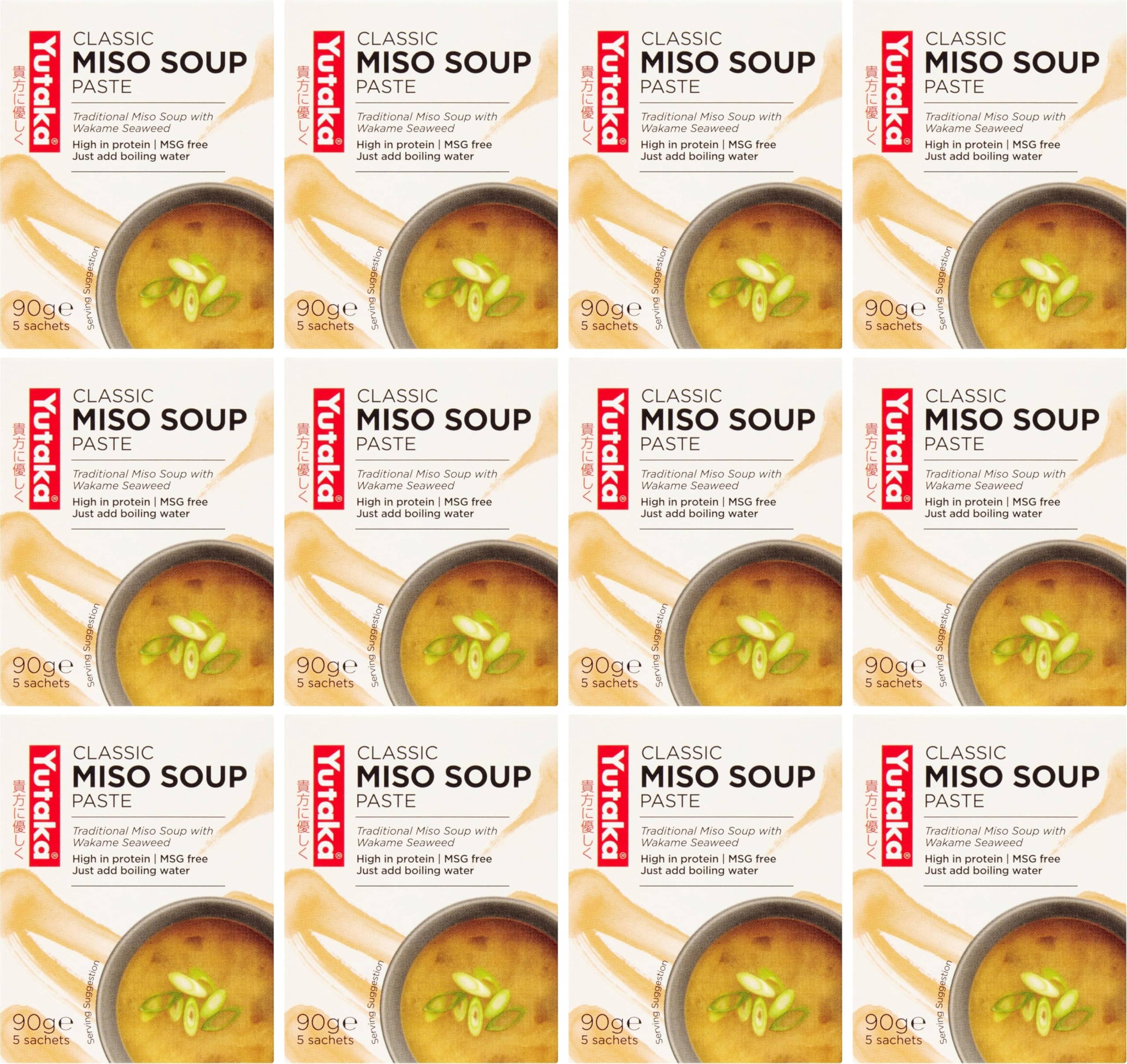 Yutaka Miso Soup - Authentic Japanese Umami Flavor | 60 Sachets (12 x 90g Pack) 1