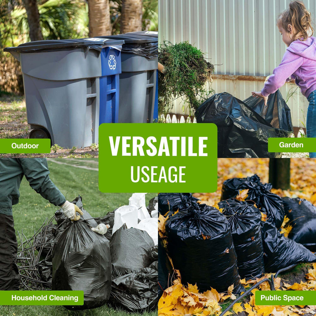 EcoBag 240L Heavy Duty Wheelie Bin Liners - 20 Pack Black Recycled Bags