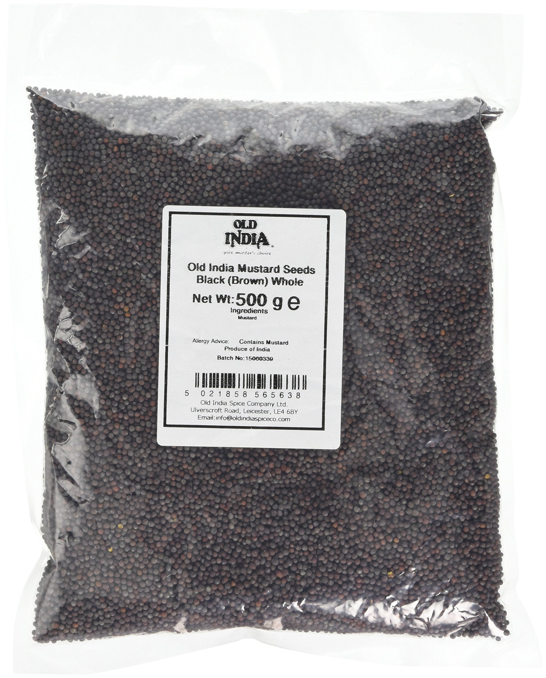 Old India Black (Brown) Whole Mustard Seeds - 500g Natural Spice 1