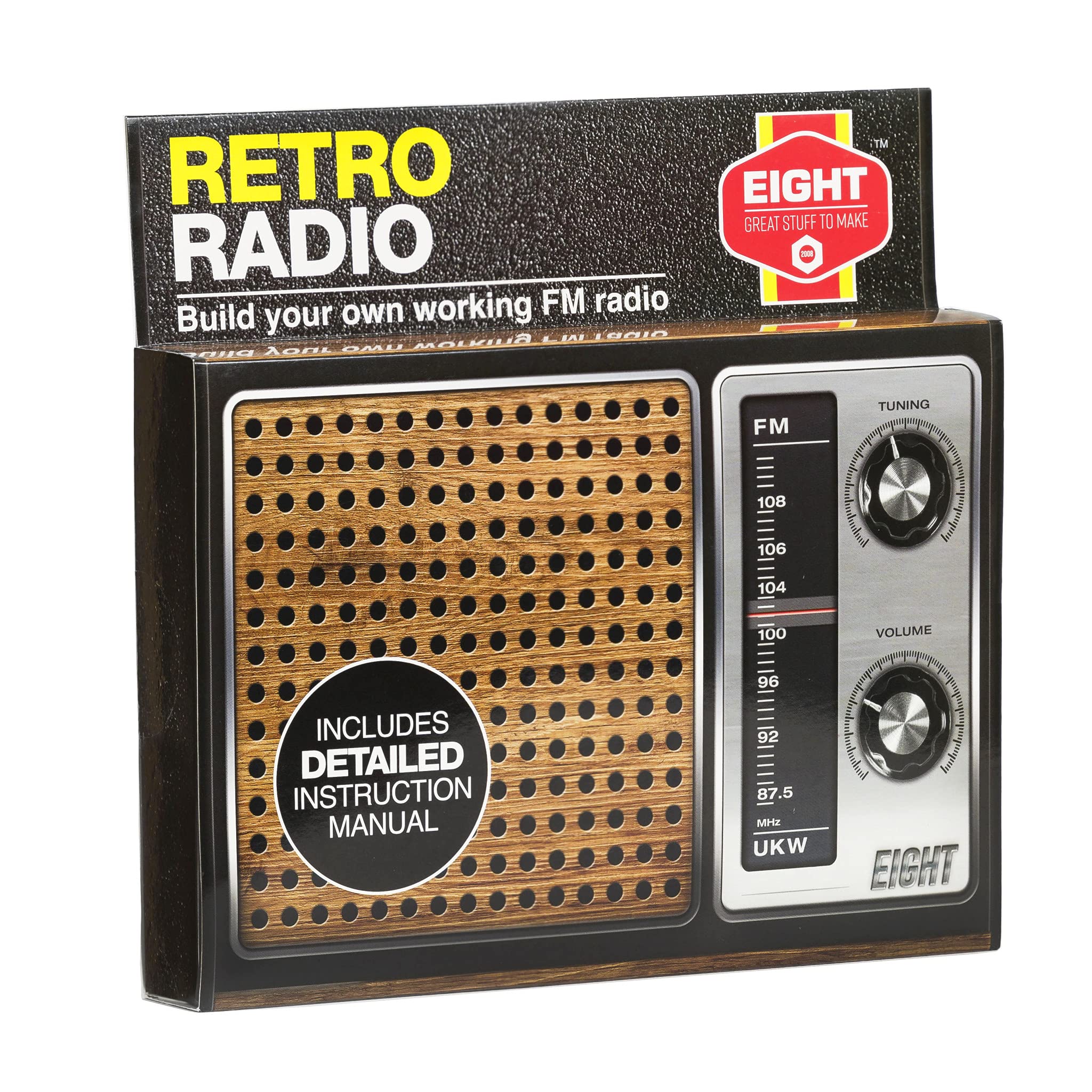 EIGHT Build Your Own Retro Radio Kit - Electronics Learning Project for Ages 14+
