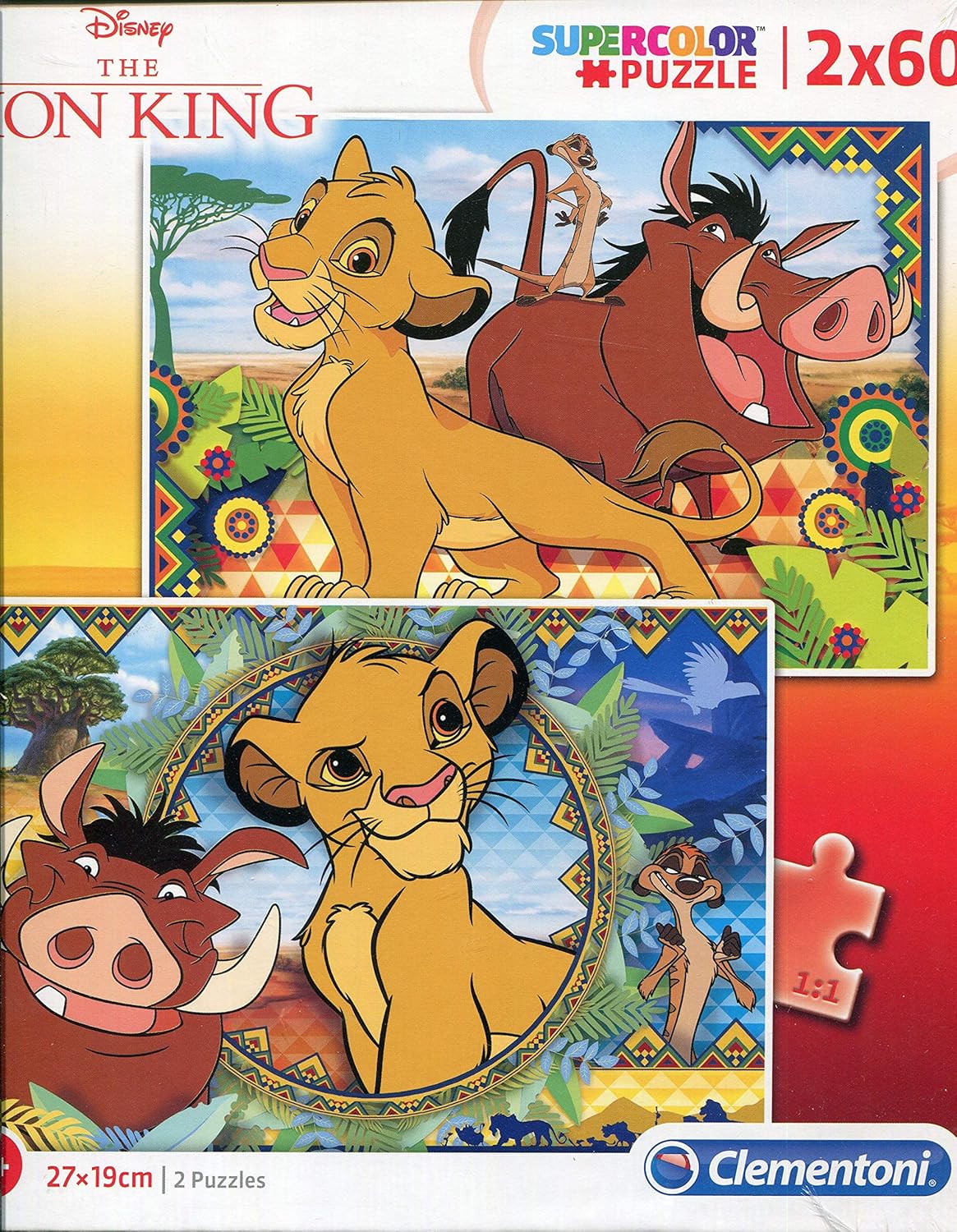 Clementoni SuperColor Disney Lion King 2 x 60-Piece Puzzle - Educational Kids Puzzle for Ages 5+
