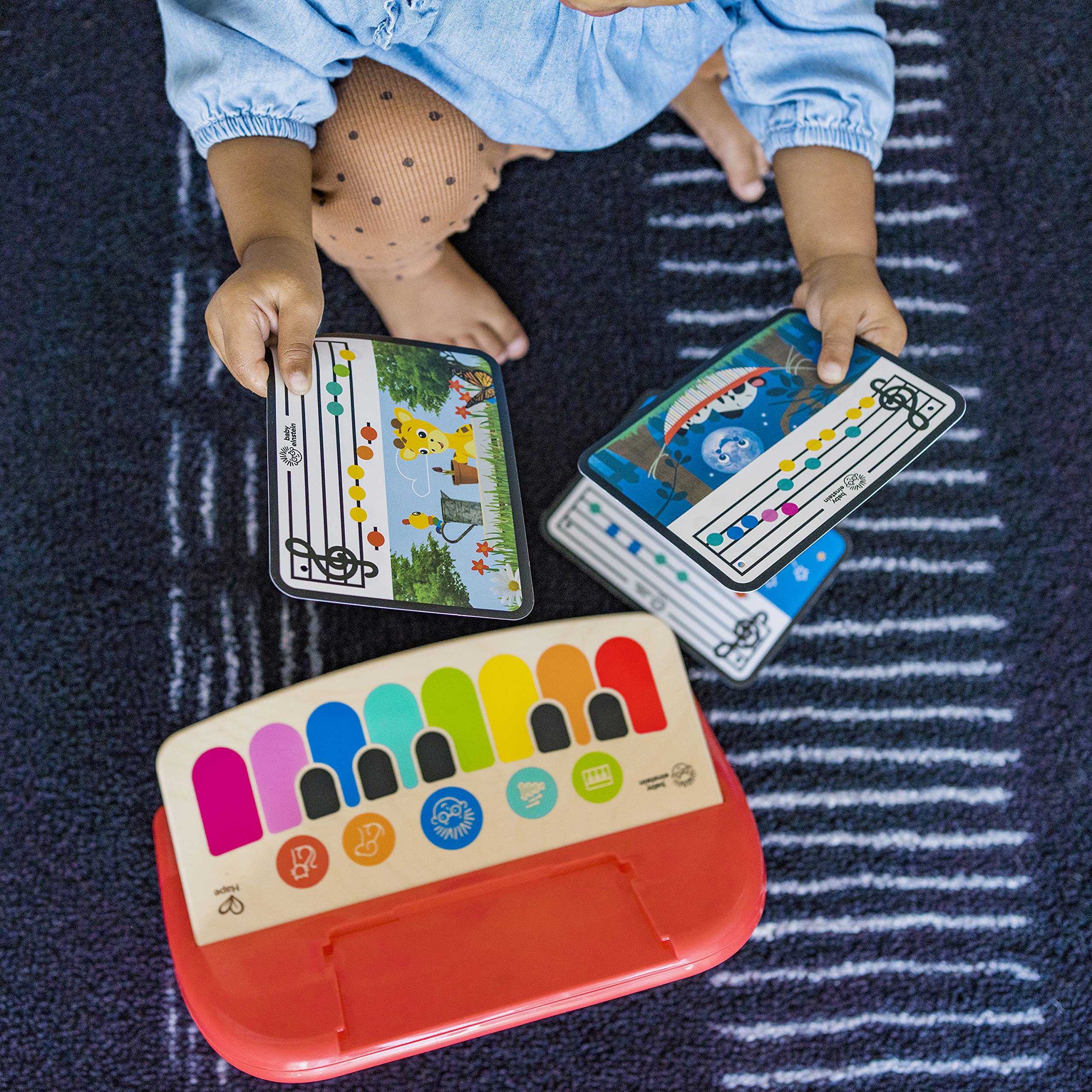 Baby Einstein Hape Cal's First Melodies Magic Touch Piano - Wooden Toy with 3 Sheets & 6 Melodies | Ages 6-36 Months 8