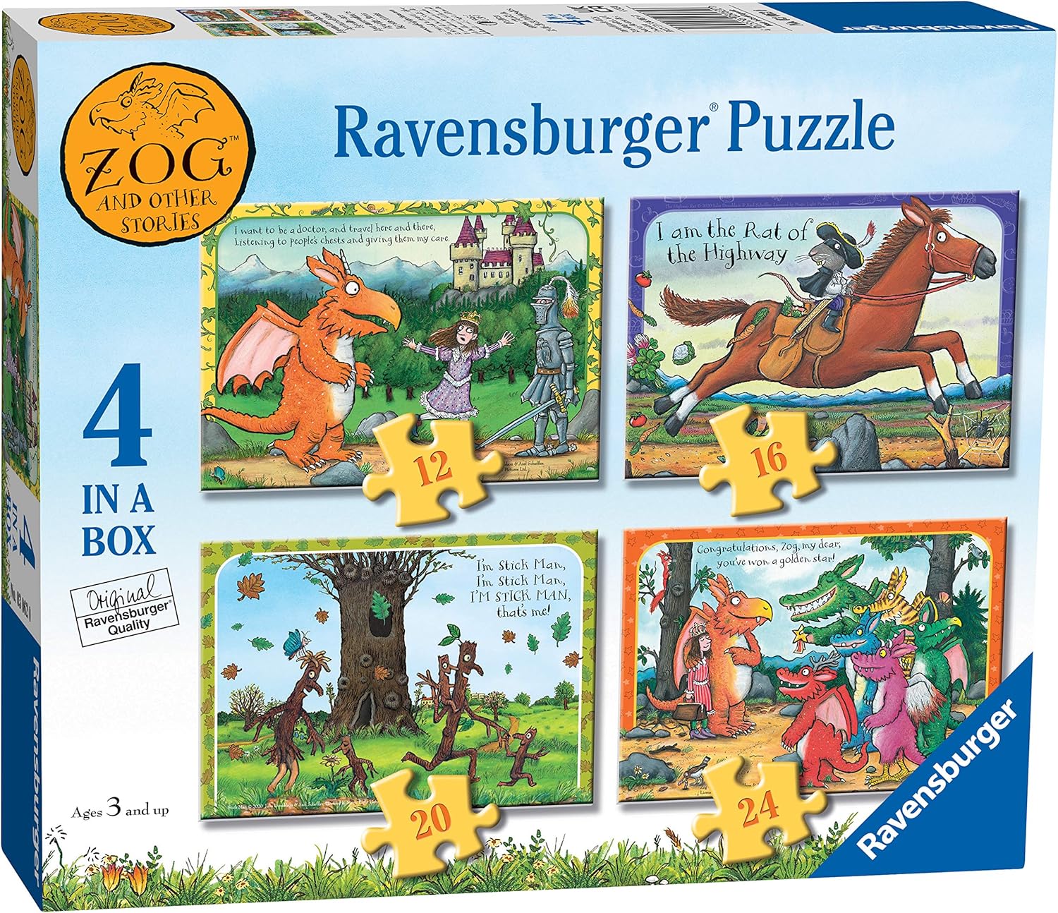 Ravensburger Zog 4 in a Box Jigsaw Puzzles - 72 Pieces (12, 16, 20, 24) for Kids Age 3+ 1