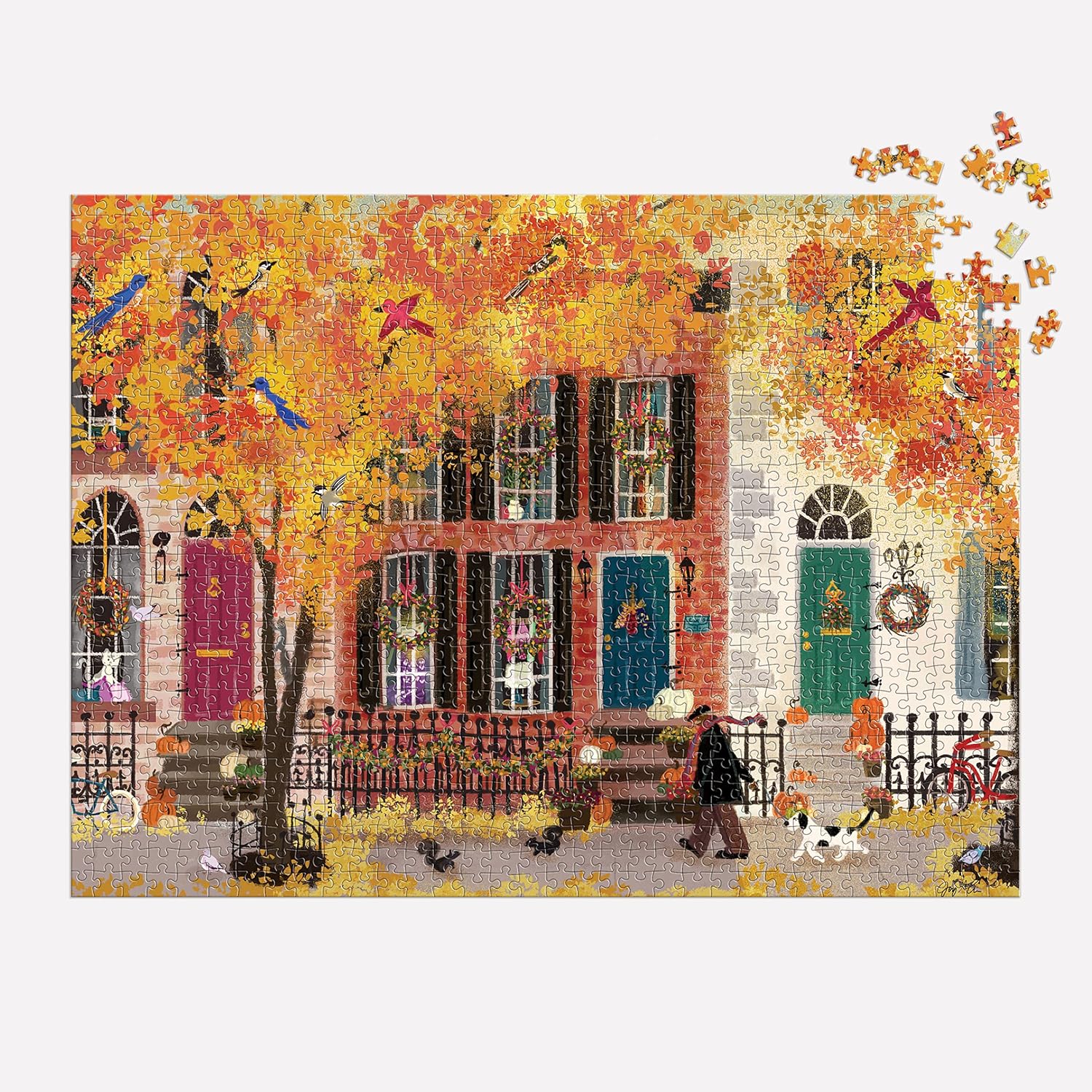 Autumn in the Neighbourhood 1000 Piece Puzzle - Galison Jigsaw for Adults 6