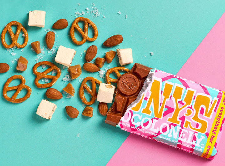 Tony's Chocolonely Everything Bar - Milk Chocolate with Caramel, Almonds, Pretzel, Nougat & Sea Salt 180g