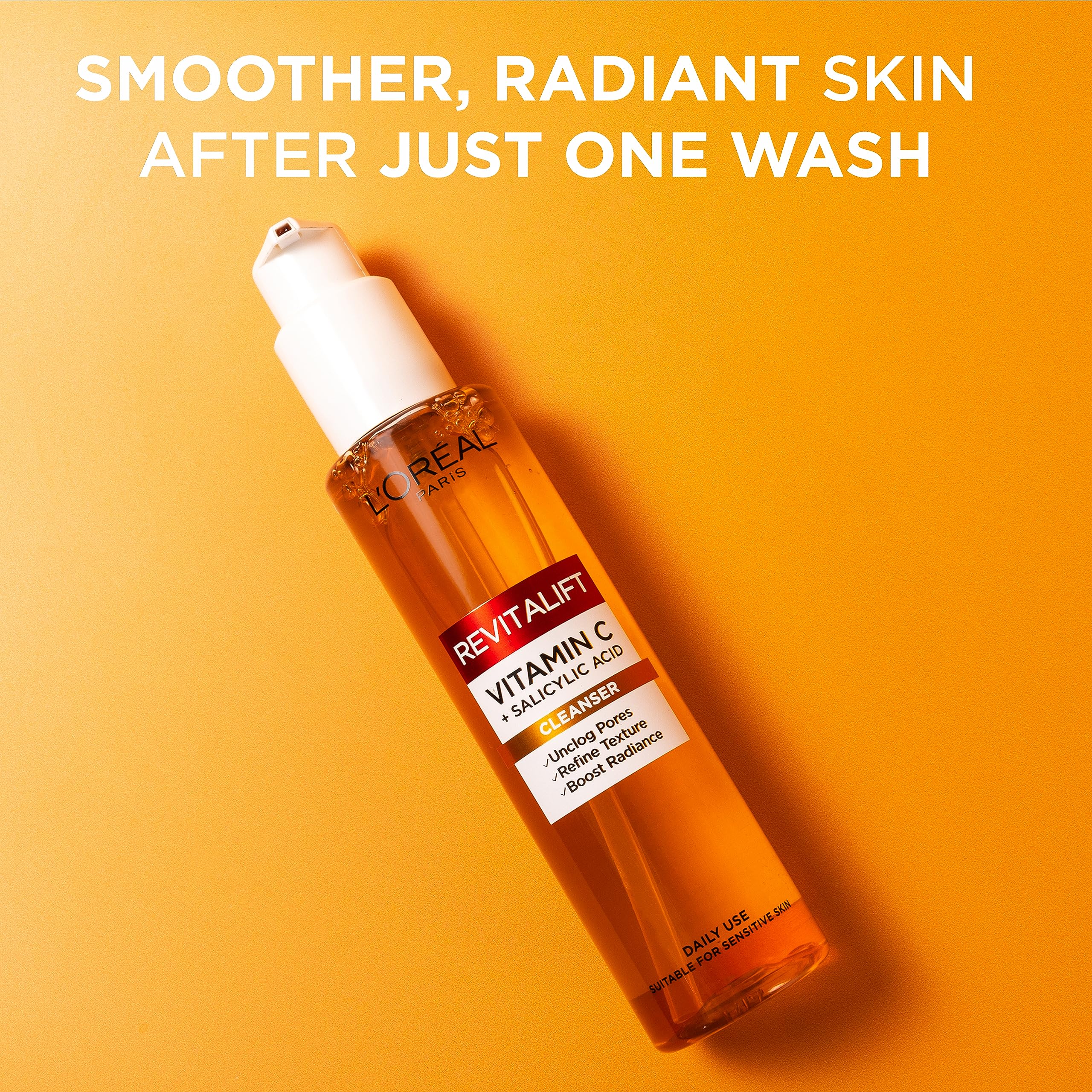 L'Oreal Paris Revitalift Clinical Vitamin C Cleanser - Brightens Skin Tone, Reduces Pores, Smooths Texture | 150ml