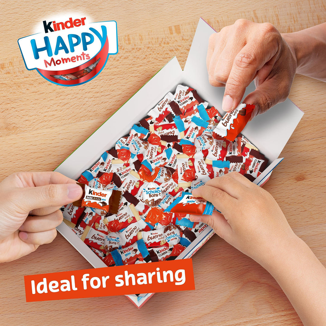 Kinder Happy Moments Exclusive Chocolate Gift Box - 1kg Bulk Share Pack with Assorted Minis