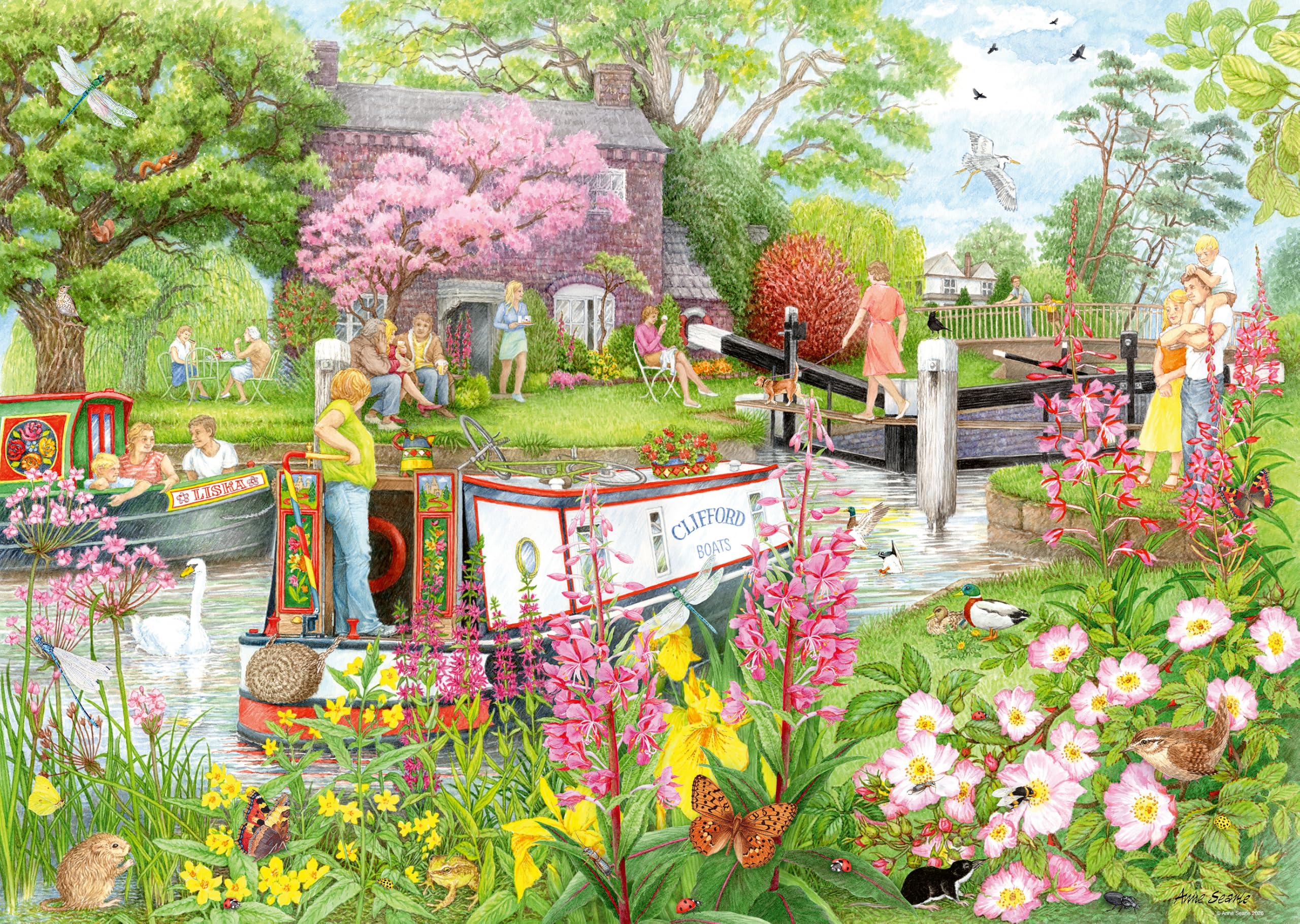 Ravensburger Cosy Café No.4 1000 Piece Jigsaw Puzzle - Charming River Scene | Adults & Families