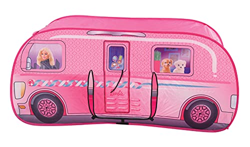 Barbie M009728 Pop-Up Camper Tent Campervan, Multicoloured