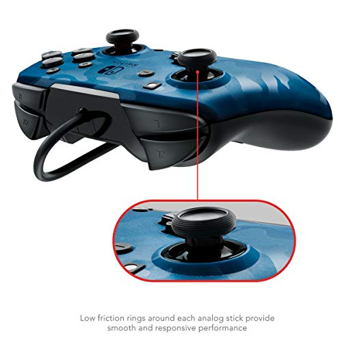 PDP Controller Faceoff Deluxe+ Audio Wired Switch Camo Blue - Nintendo Switch