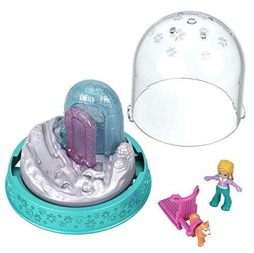 Polly-Pocket Mattel Mini Snow Globe Winter Christmas 8 x 8 cm Large (GNG70 - Pol