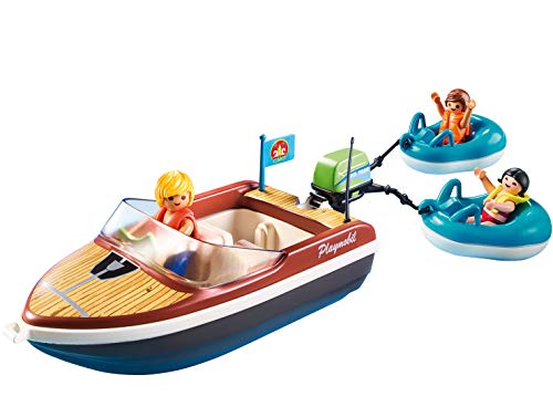 Playmobil 70091 Family Fun Campsite Floating Speedboat with Tube Riders