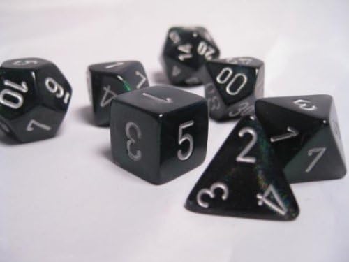 Chessex Chx25408 Dice-Opaque Black/White Set