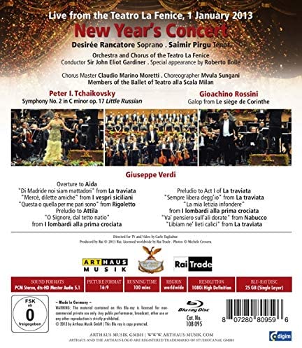 New Years Concert 2013 Feat Music Of Piotr Ilyich Tchaikovsky, Giuseppe Verdi, Gioachino Rossini [2014] [Blu-ray]