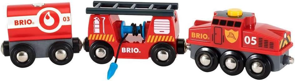 BRIO World Fire & Rescue Train for Kids Age 3 Years Up - Compatible with all BRIO Railway Sets & Accessories