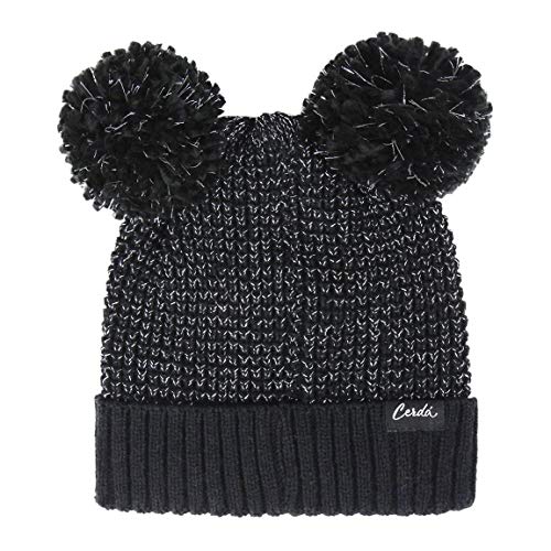 CERDA ARTESANIA Gorro Pompon Minnie Beanie, Black (Negro 37), One Size