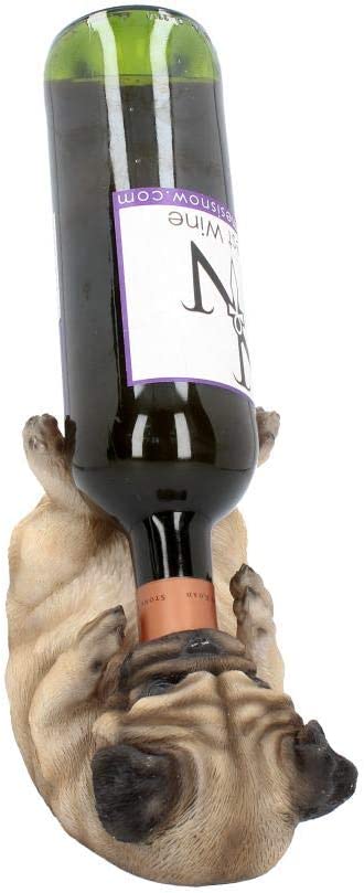 Nemesis Now Guzzlers Pug Wine Bottle Holder 21cm Fawn