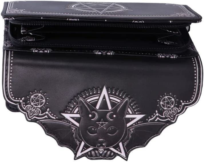 Nemesis Now Geldbörse mit Malpuss-Prägung, 18,5 cm, Polyurethan, Schwarz