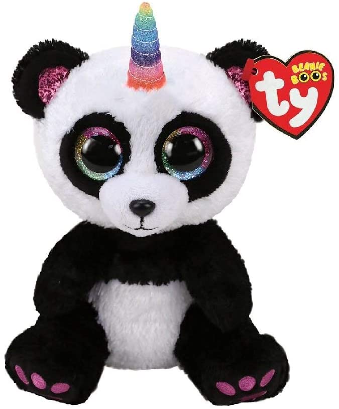 Ty UK Ltd 2005072 Paris Panda W/Horn – Beanie Boos Stofftier, mehrfarbig
