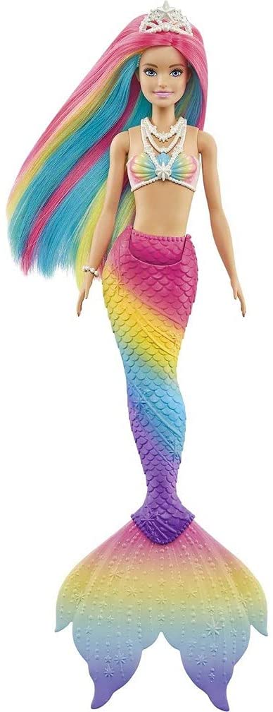 Barbie Dreamtopia Rainbow Magic Mermaid Doll with Rainbow Hair and Water-Activated Color Change Feature, Gift for 3 to 7 Year Olds