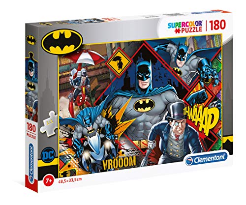 Clementoni - 29108 - Supercolor Puzzle - Batman - 180 Pieces - Made In Italy, Ji