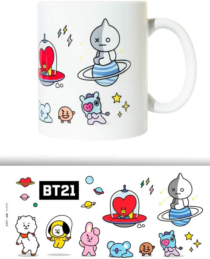 Grupo Erik BT21 Official Merchandise Ceramic Mug | 35 cl - 350 ml | Coffee Mug | Tea Mug