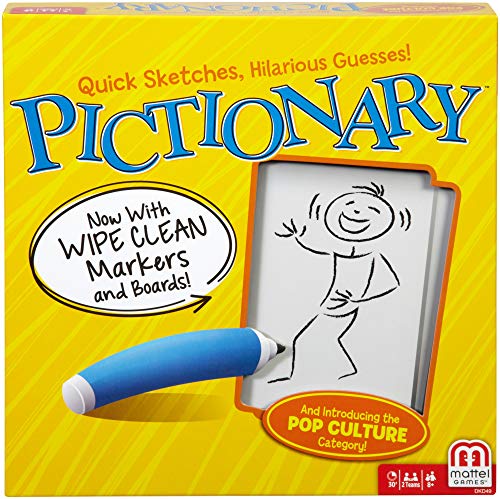 Mattel Games Pictionary Quick-draw Guessing Game, Adult and Junior Clues