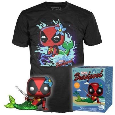 Pop Marvel Collectors Box: Metallic Deadpool Mermaid Tee (Small)