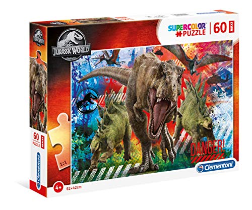 Clementoni - 26456 - Supercolor Puzzle - Jurassic World - 60 maxi pieces - Made