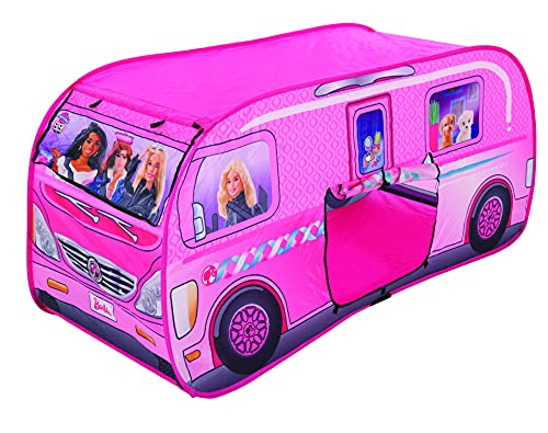 Barbie M009728 Pop-Up Camper Tent Campervan, Multicoloured