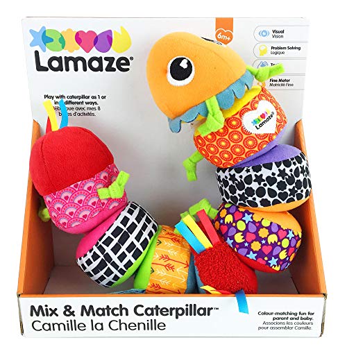 Lamaze Mix & Match Caterpillar Soft Cuddly Toy for Baby, Babies Activity Sorting