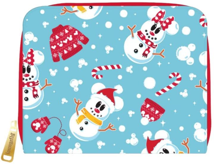 Loungefly Disney Mickey Minnie Snowman Zip Around Wallet