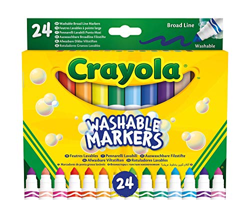 Crayola Washable Fine Tip Markers - Assorted Coloured Maxi Marker Pens (58-6570)