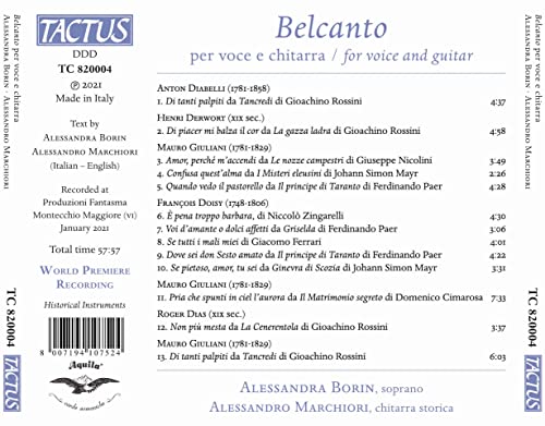 Belcanto Per Voce E Chitarra [Alessandra Borin; Alessandro Marchiori] [Tactus: T [Audio CD]