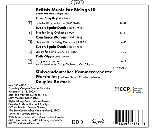 Südwestdeutsches Kammerorchester Pforzheim - British Music Strings Vol.3 [Südwestdeutsches Kammerorchester Pforzheim; Douglas Bostock ] [Cpo: 555457-2] [Audio CD]