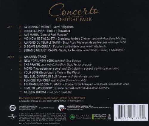 Andrea Bocelli - Concerto: One Night In Central Park [Audio CD]