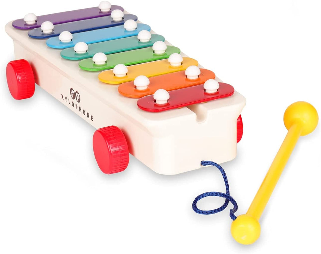 Basic Fun BFI1702 Fisher Price Classics Pull a Tune Xylophon EA, Mehrfarbig