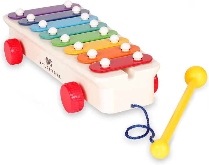 Basic Fun BFI1702 Fisher Price Classics Pull a Tune Xylophon EA, Mehrfarbig