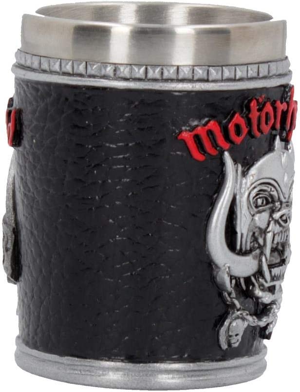 Nemesis Now B4122M8 Motorhead Shot Glass 7cm Black, Resin w/Stainless Steel Insert, 35 milliliters