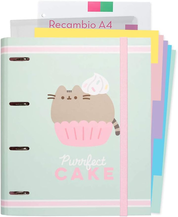 Grupo Erik Pusheen 4 Ring Binder - Premium Foodie Collection A4 Folder Ring Bind