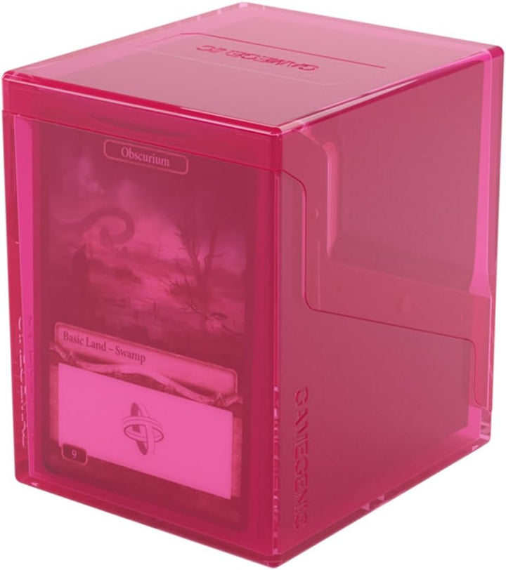 Bastion 100+ XL Deck Box - Compact, Secure, and Perfectly Organized for Your Trading Cards! Safely Protects 100+ Double-Sleeved Cards, Pink Color