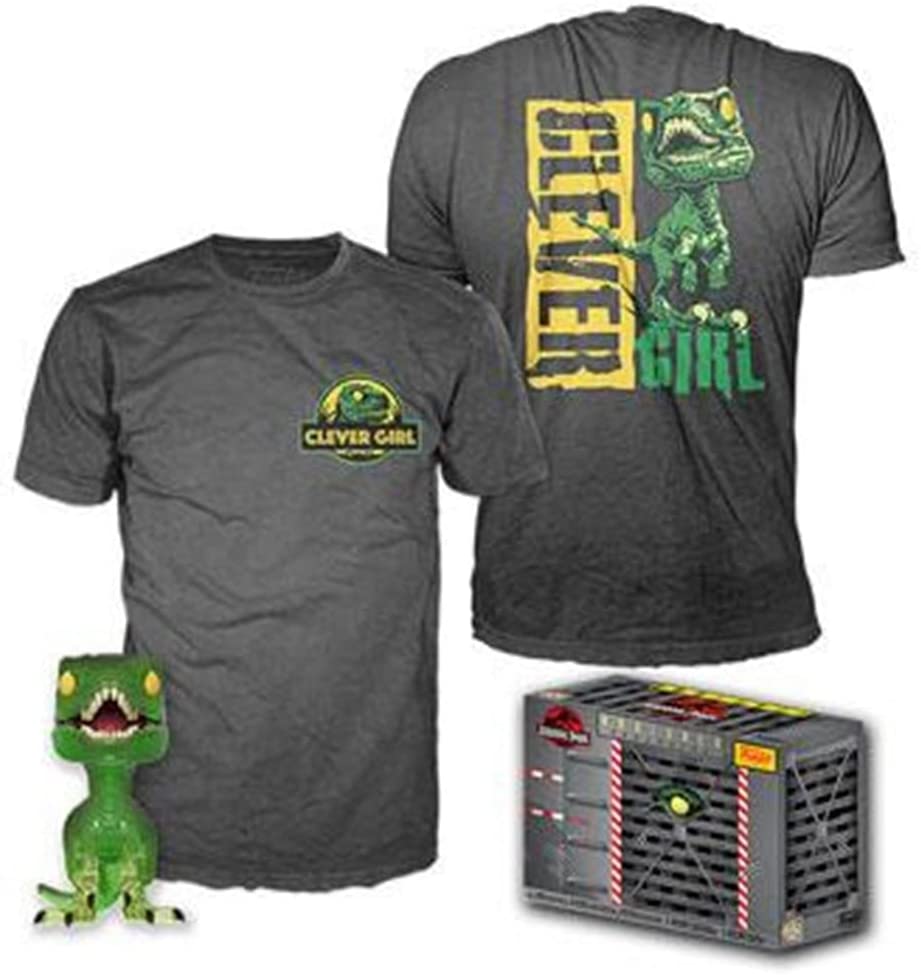 Funko POP! & Tee - Jurassic Park - Velociraptor Size L, Black