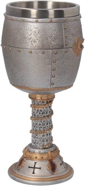 Nemesis Now B3245H7 Crusader Goblet 18cm Silver, Resin w/stainless steel insert,