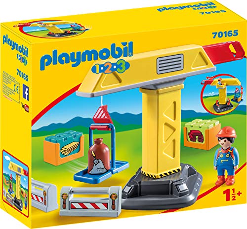 Playmobil 70165 1.2.3 Construction Crane for Children 18 Months+