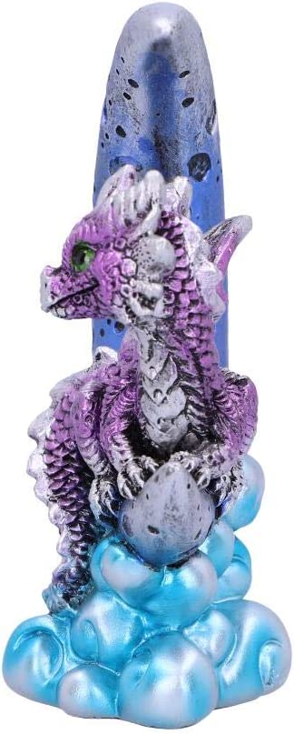 Nemesis Now U5028R0 Metallic Purple Crescent Creature Moon Dragon Figurine, Poly