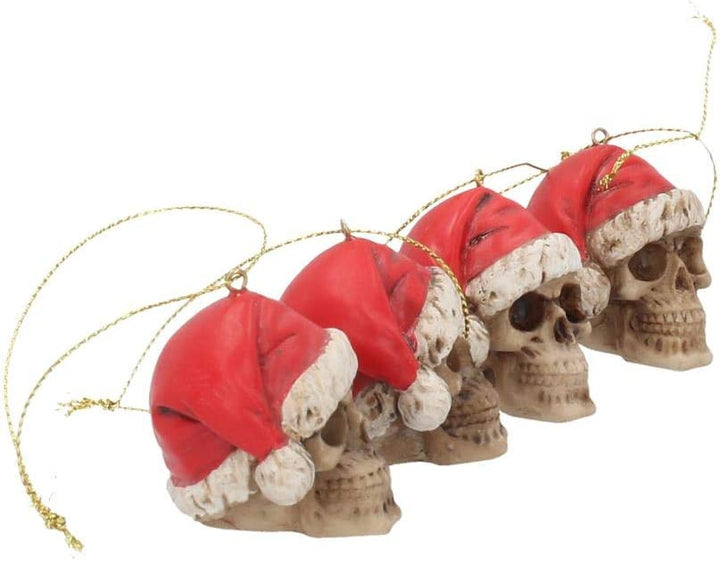 Nemesis Now Silent Night Set of 12 Baubles 4.3cm, Resin, Red