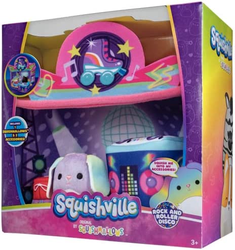 Squishville SQM0324 Deluxe Roller Disco Playscene-Include 2-Inch Plush Accessori